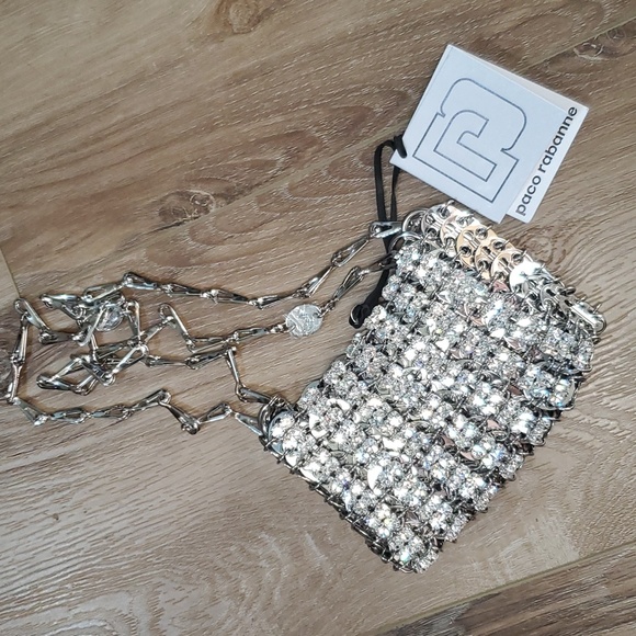 Glitzy! NWT Paco Rabanne Iconic Rhinestone 1969 Nano Bag - Picture 7 of 13